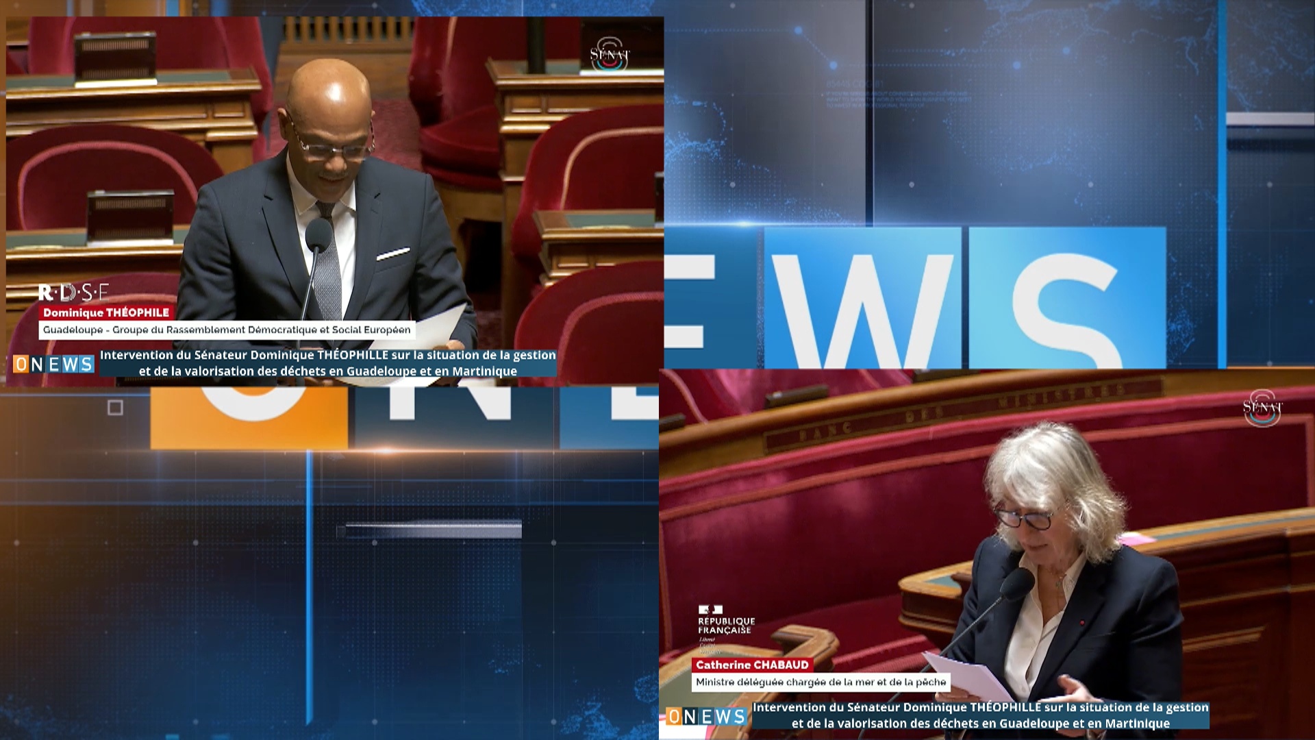 Intervention du Sénateur Dominique THÉOPHILLE sur la situation de la gestion  et de la valorisation des déchets en Guadeloupe et en Martinique
