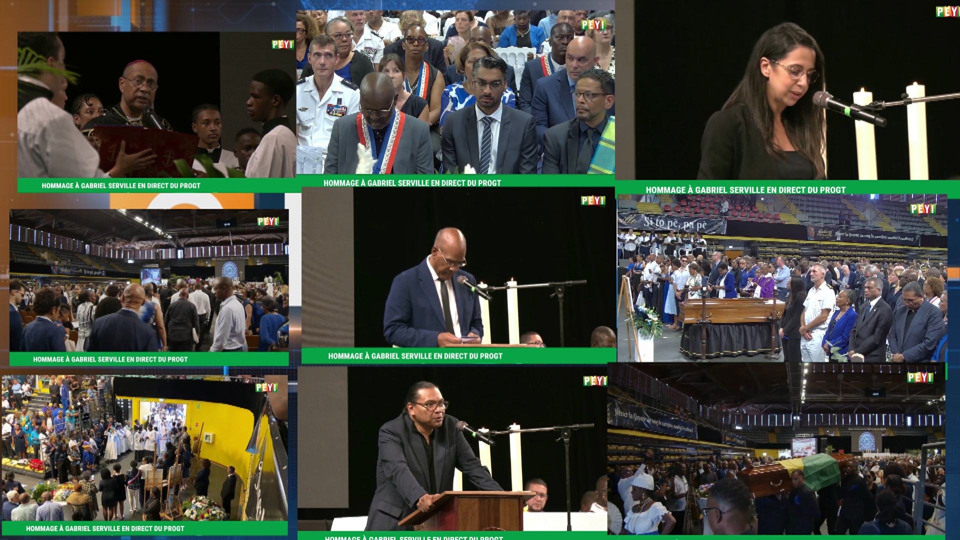 Guyane. Les obsèques de Gabriel SERVILLE Président de la collectivité Territoriale(Images télé péyi)
