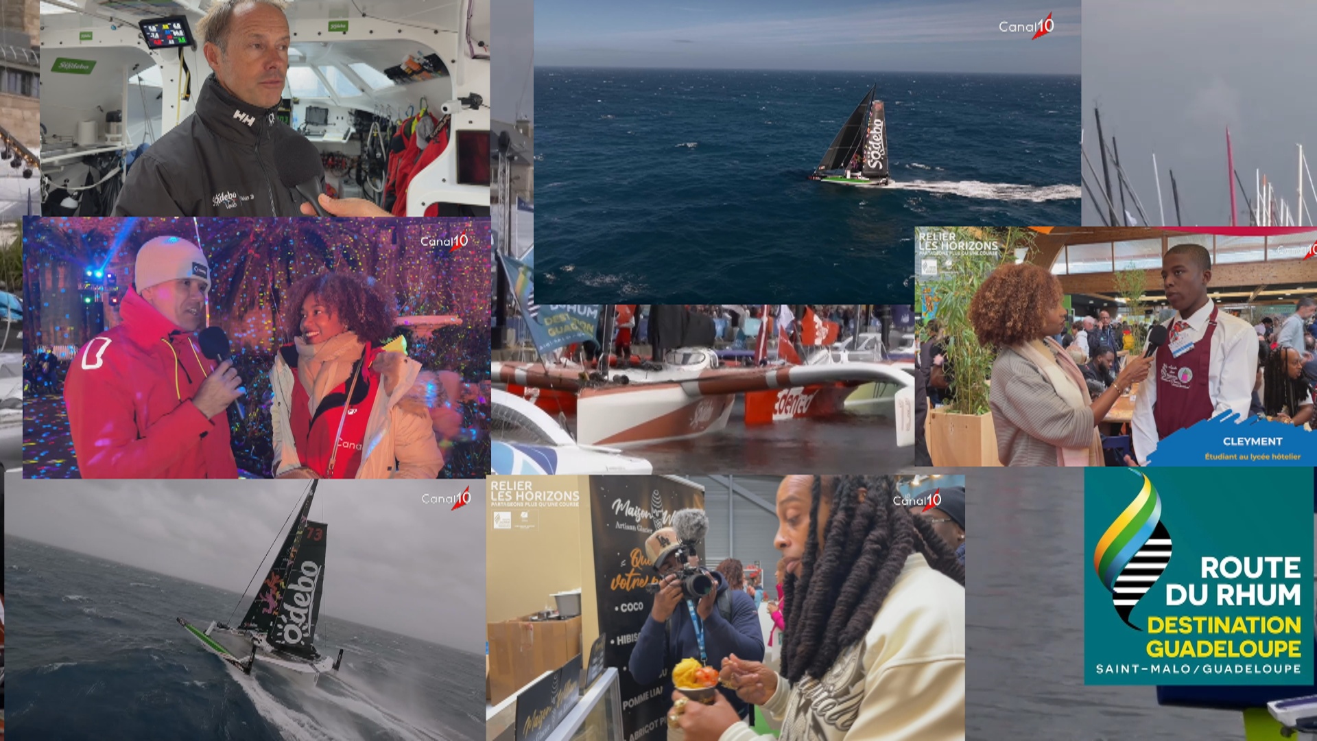 Onews Route du rhum lundi Destination Guadeloupe. Les dernières images avec nos confrères de Canal 10