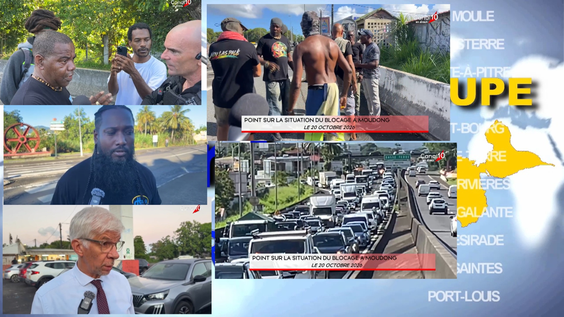 Flash Spécial Guadeloupe. Blocage à Mondong et réactions d un membre du collectif, du Préfet et du Maire de Ste Rose