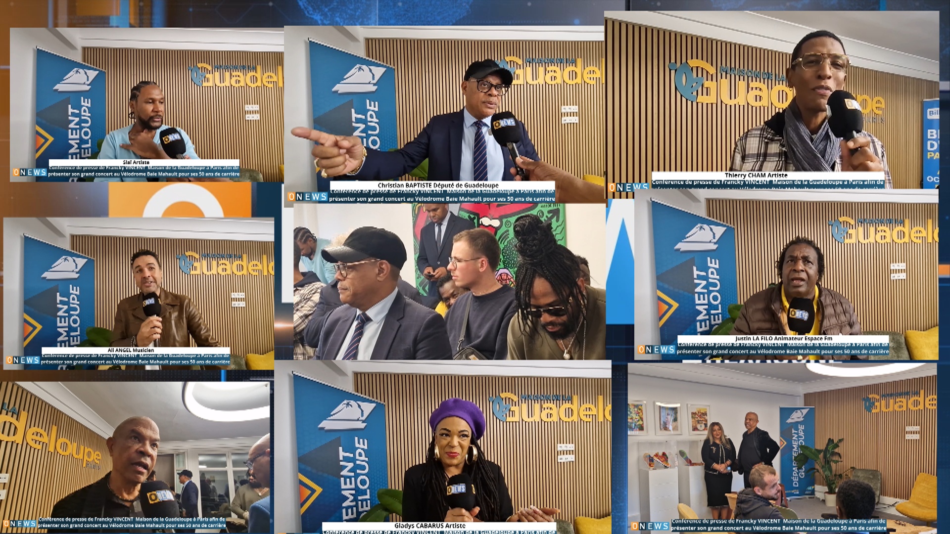 Conférence de presse de Francky VINCENT  Maison de la Guadeloupe à Paris afin de  présenter son grand concert au Vélodrome de Baie Mahault pour ses 50 ans de carrière